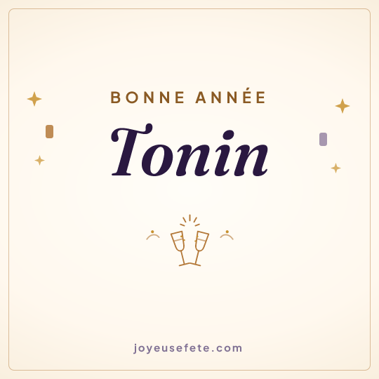Image carrée « Bonne année Tonin » pour WhatsApp