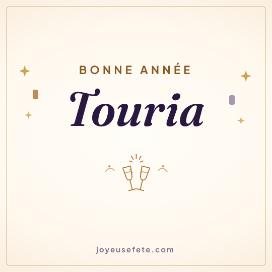 Image carrée « Bonne année Touria » pour WhatsApp