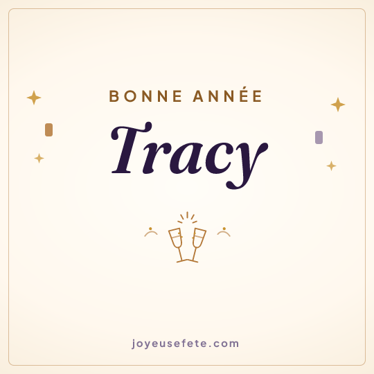 Image carrée « Bonne année Tracy » pour WhatsApp