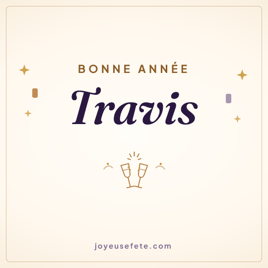 Image carrée « Bonne année Travis » pour WhatsApp