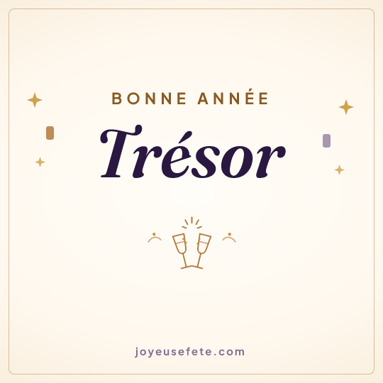 Image carrée « Bonne année Trésor » pour WhatsApp