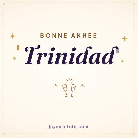 Image carrée « Bonne année Trinidad » pour WhatsApp