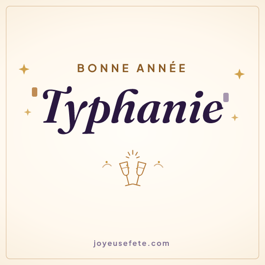 Image carrée « Bonne année Typhanie » pour WhatsApp