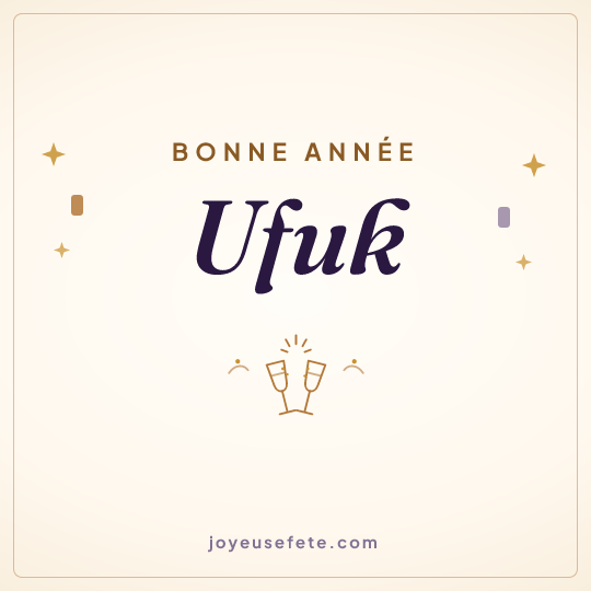 Image carrée « Bonne année Ufuk » pour WhatsApp