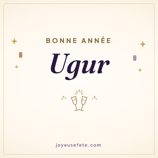 Image carrée « Bonne année Ugur » pour WhatsApp