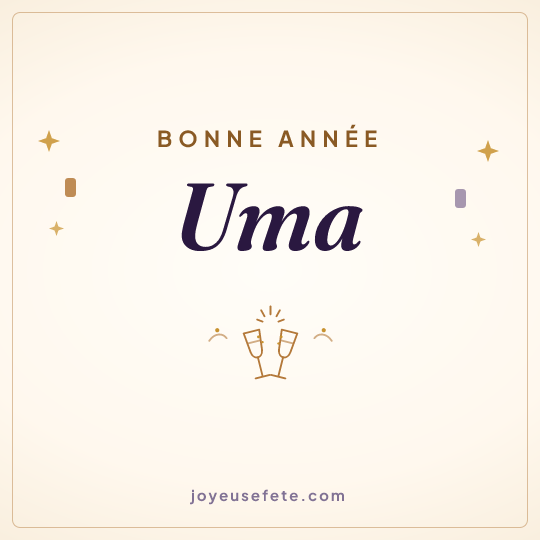 Image carrée « Bonne année Uma » pour WhatsApp