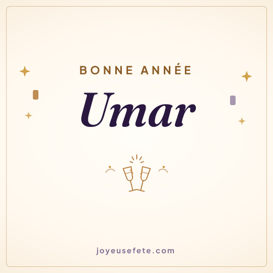 Image carrée « Bonne année Umar » pour WhatsApp