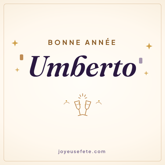 Image carrée « Bonne année Umberto » pour WhatsApp