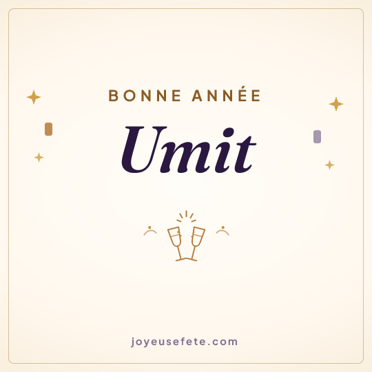 Image carrée « Bonne année Umit » pour WhatsApp