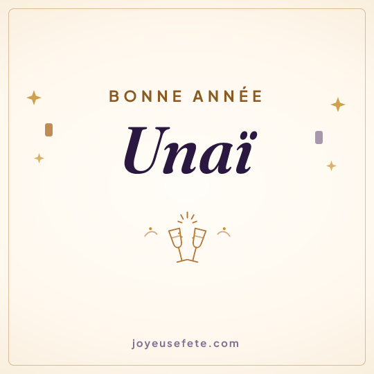 Image carrée « Bonne année Unaï » pour WhatsApp