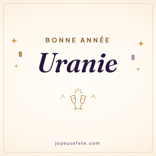 Image carrée « Bonne année Uranie » pour WhatsApp
