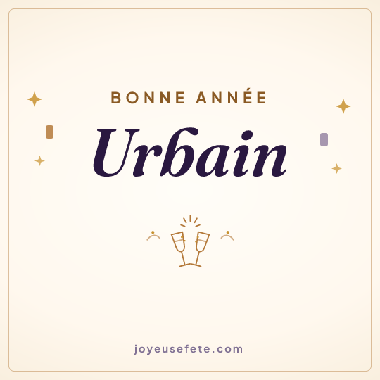Image carrée « Bonne année Urbain » pour WhatsApp