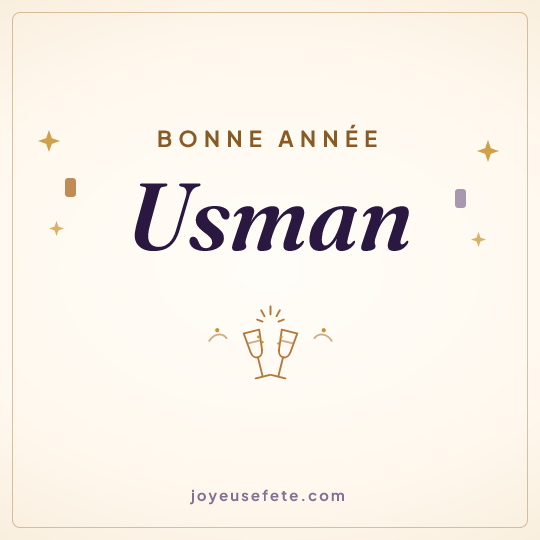 Image carrée « Bonne année Usman » pour WhatsApp
