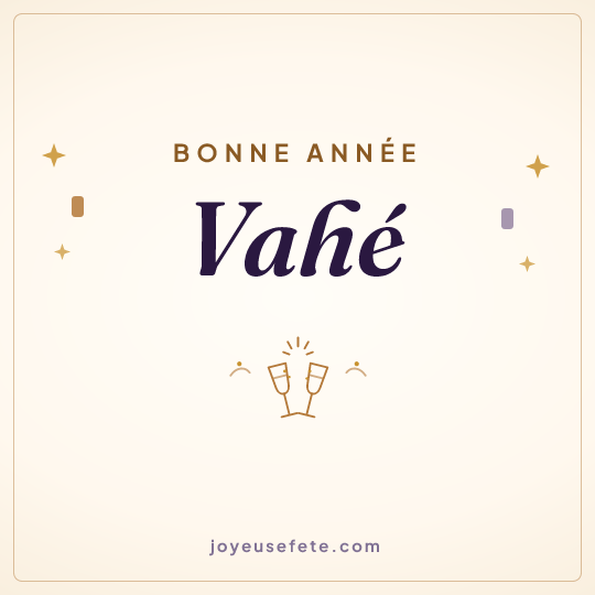 Image carrée « Bonne année Vahé » pour WhatsApp