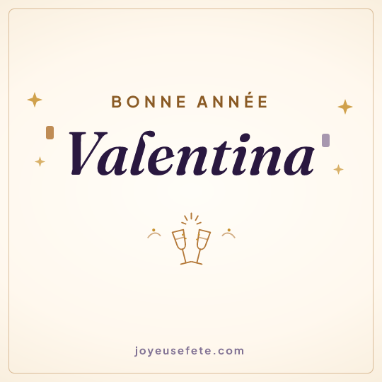 Image carrée « Bonne année Valentina » pour WhatsApp