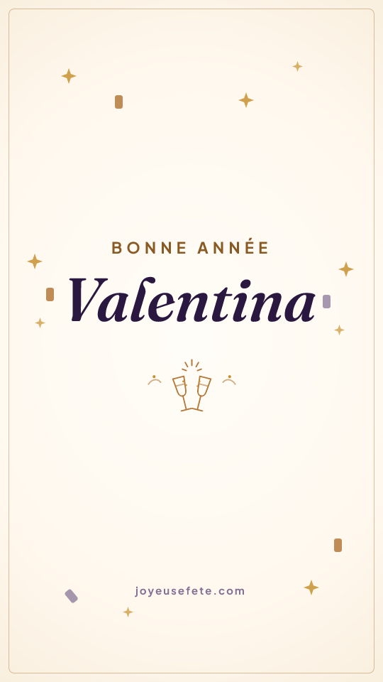 Image « Bonne année Valentina » au format story