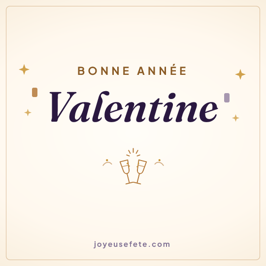 Image carrée « Bonne année Valentine » pour WhatsApp