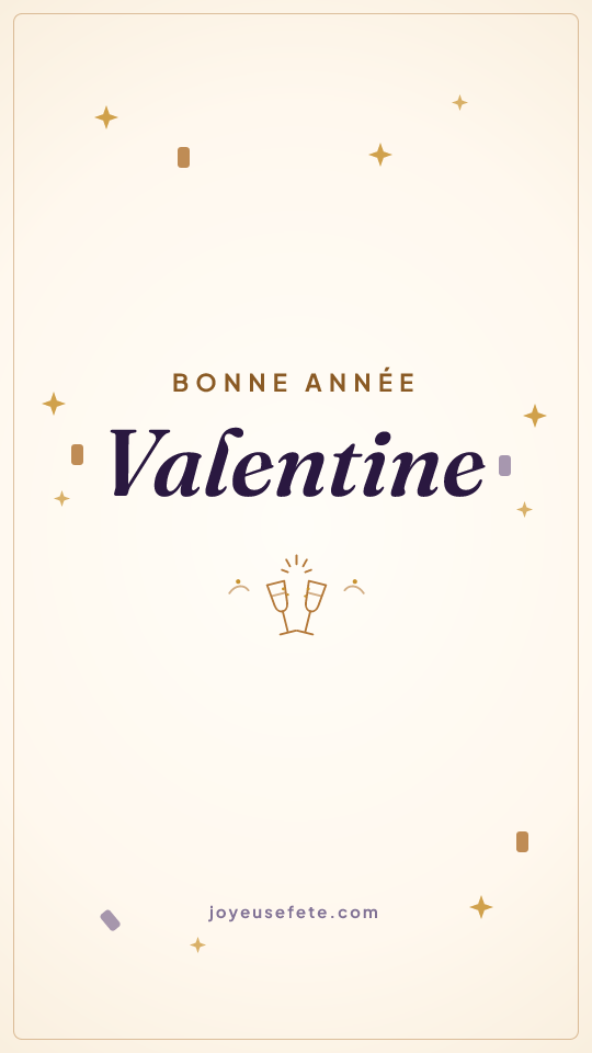 Image « Bonne année Valentine » au format story