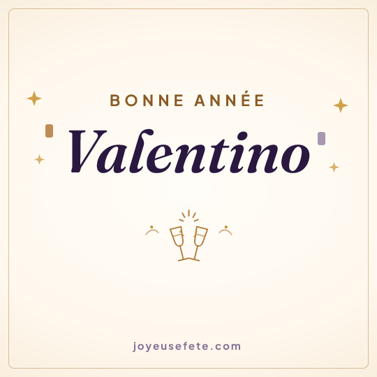 Image carrée « Bonne année Valentino » pour WhatsApp
