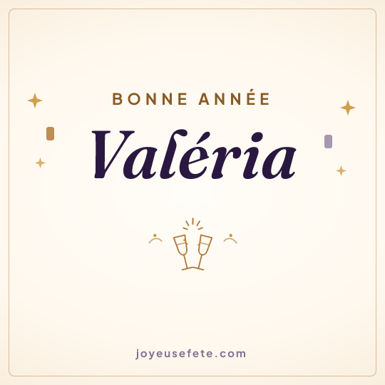 Image carrée « Bonne année Valéria » pour WhatsApp
