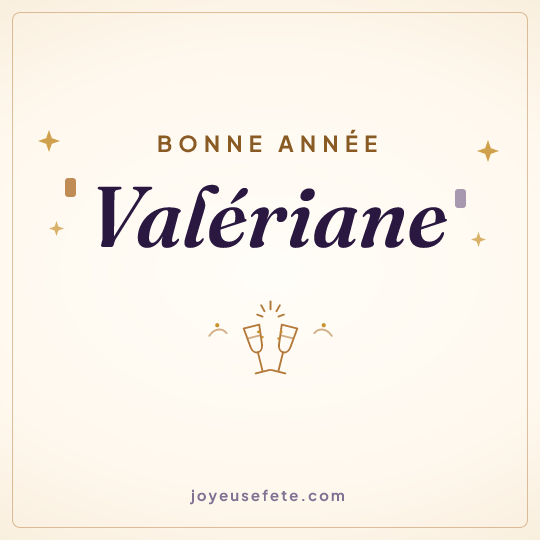 Image carrée « Bonne année Valériane » pour WhatsApp