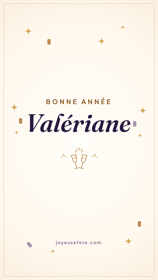 Image « Bonne année Valériane » au format story