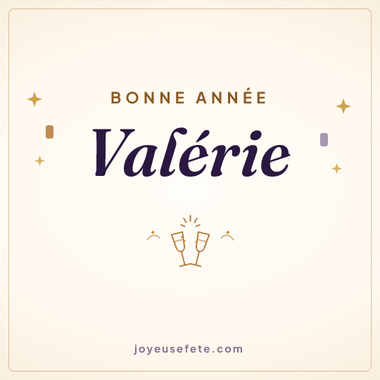 Image carrée « Bonne année Valérie » pour WhatsApp