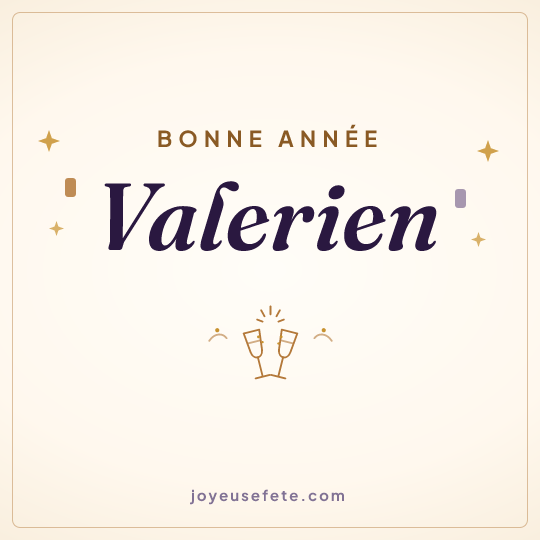 Image carrée « Bonne année Valerien » pour WhatsApp