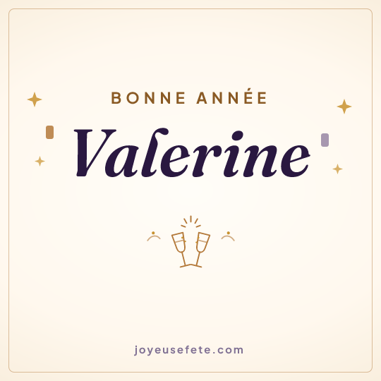 Image carrée « Bonne année Valerine » pour WhatsApp