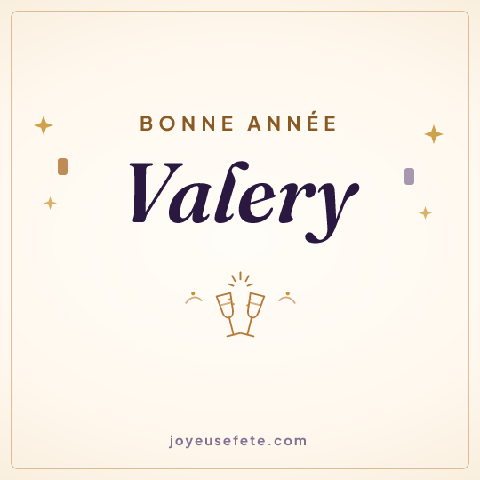 Image carrée « Bonne année Valery » pour WhatsApp