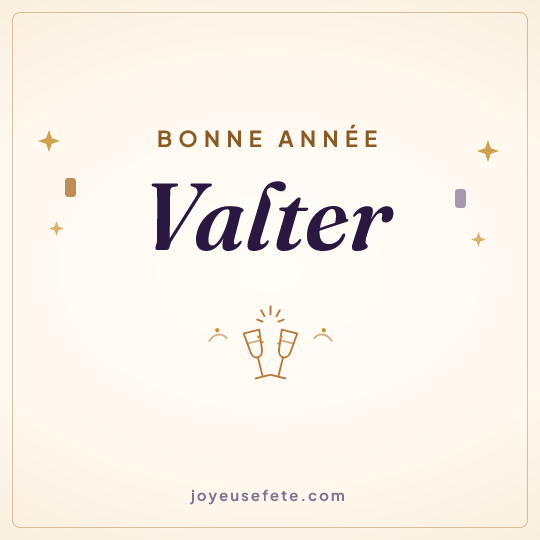 Image carrée « Bonne année Valter » pour WhatsApp