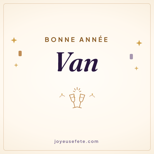 Image carrée « Bonne année Van » pour WhatsApp