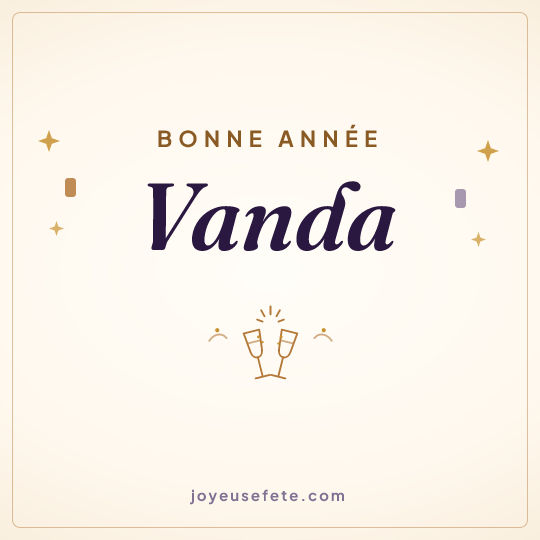 Image carrée « Bonne année Vanda » pour WhatsApp