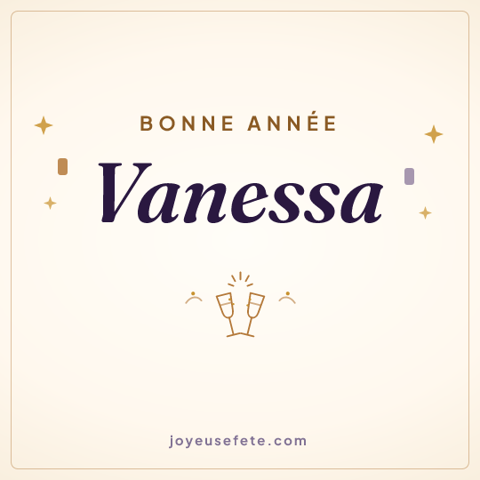 Image carrée « Bonne année Vanessa » pour WhatsApp