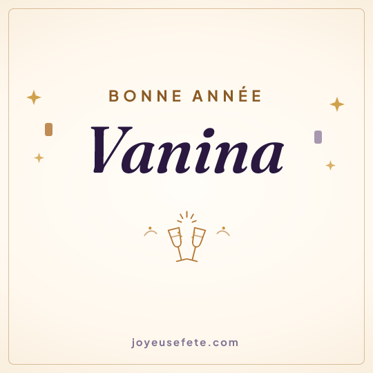Image carrée « Bonne année Vanina » pour WhatsApp