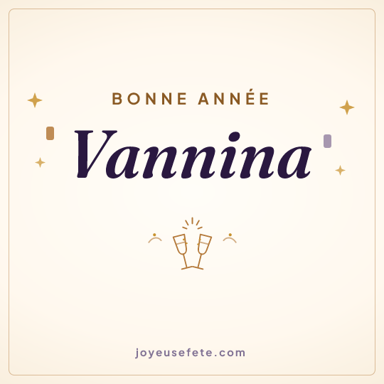 Image carrée « Bonne année Vannina » pour WhatsApp