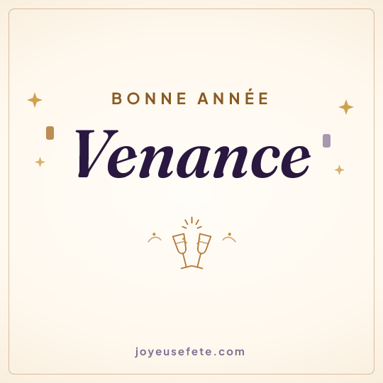 Image carrée « Bonne année Venance » pour WhatsApp