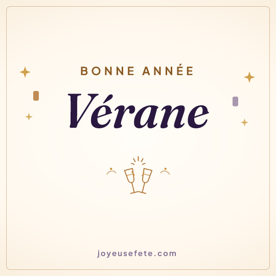 Image carrée « Bonne année Vérane » pour WhatsApp