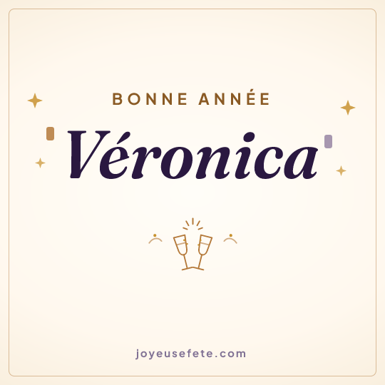 Image carrée « Bonne année Véronica » pour WhatsApp