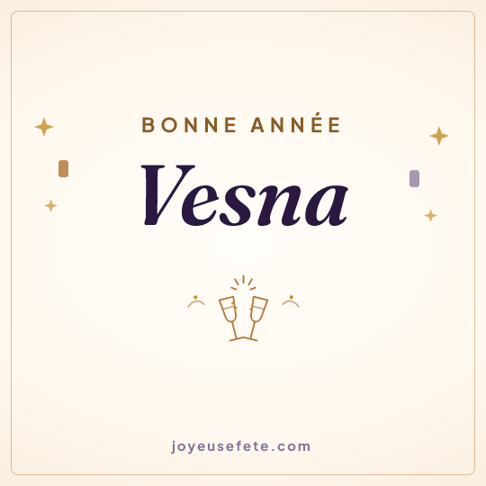 Image carrée « Bonne année Vesna » pour WhatsApp