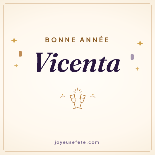 Image carrée « Bonne année Vicenta » pour WhatsApp