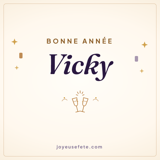 Image carrée « Bonne année Vicky » pour WhatsApp