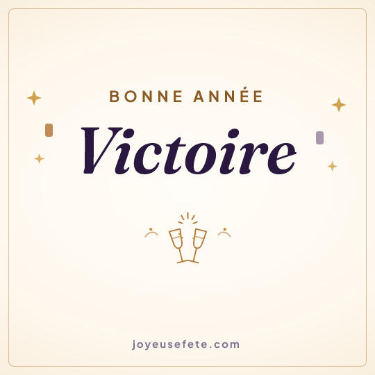 Image carrée « Bonne année Victoire » pour WhatsApp