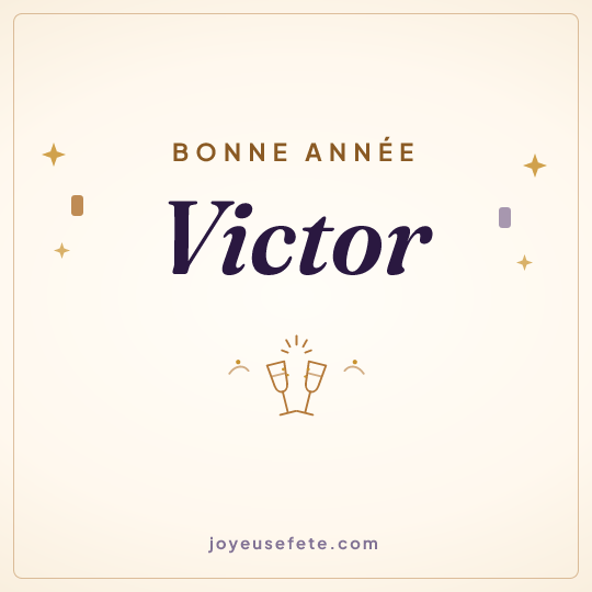 Image carrée « Bonne année Victor » pour WhatsApp