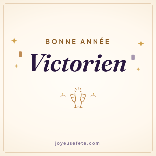 Image carrée « Bonne année Victorien » pour WhatsApp