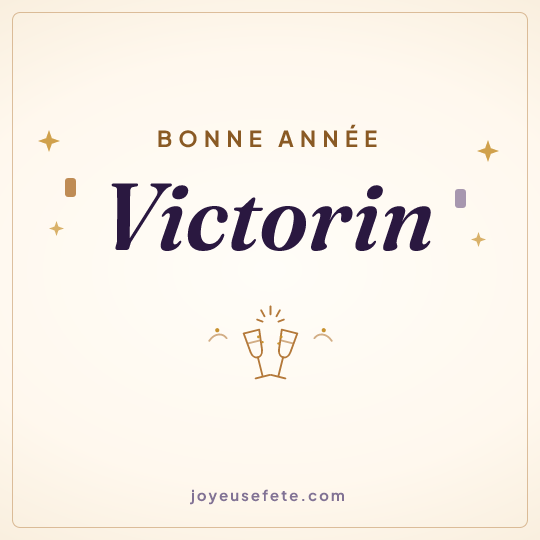 Image carrée « Bonne année Victorin » pour WhatsApp