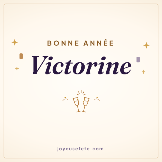 Image carrée « Bonne année Victorine » pour WhatsApp