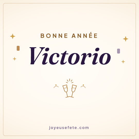 Image carrée « Bonne année Victorio » pour WhatsApp