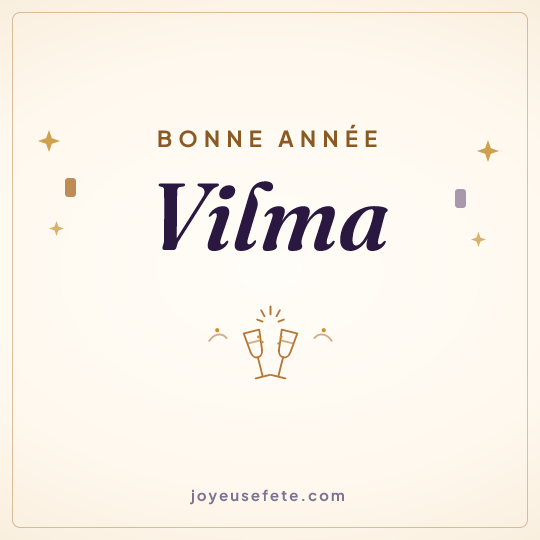 Image carrée « Bonne année Vilma » pour WhatsApp