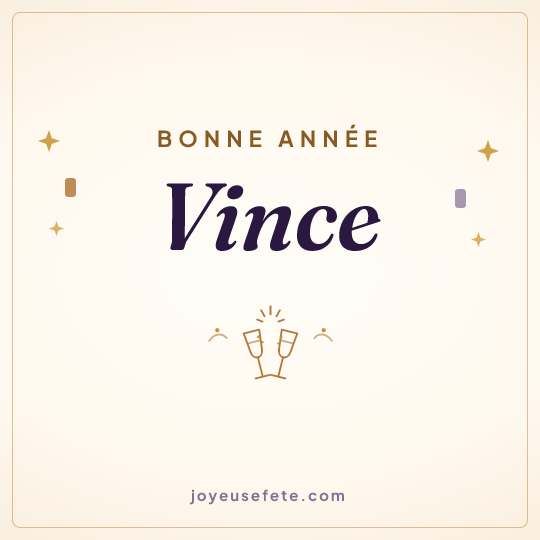 Image carrée « Bonne année Vince » pour WhatsApp